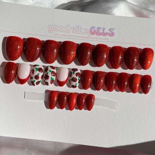 Cateye Rose Press On Nails